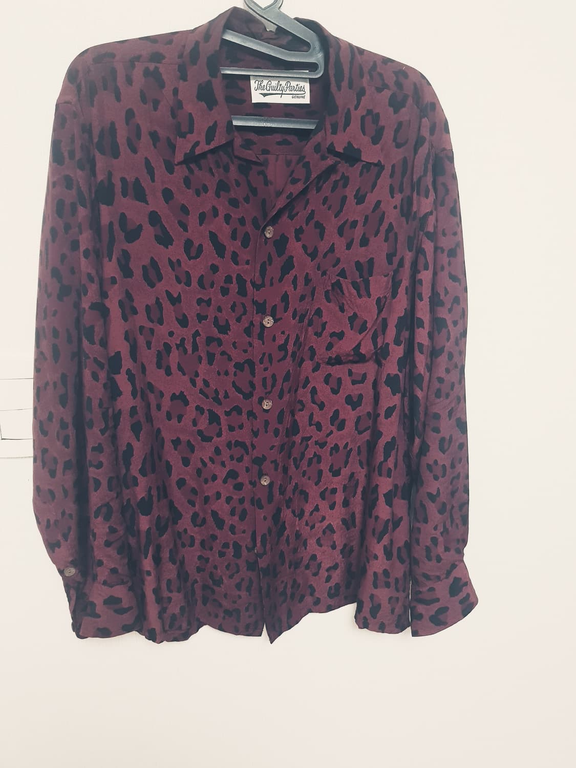 와코마리아 버건디 레오파드셔츠 상품이미지1
