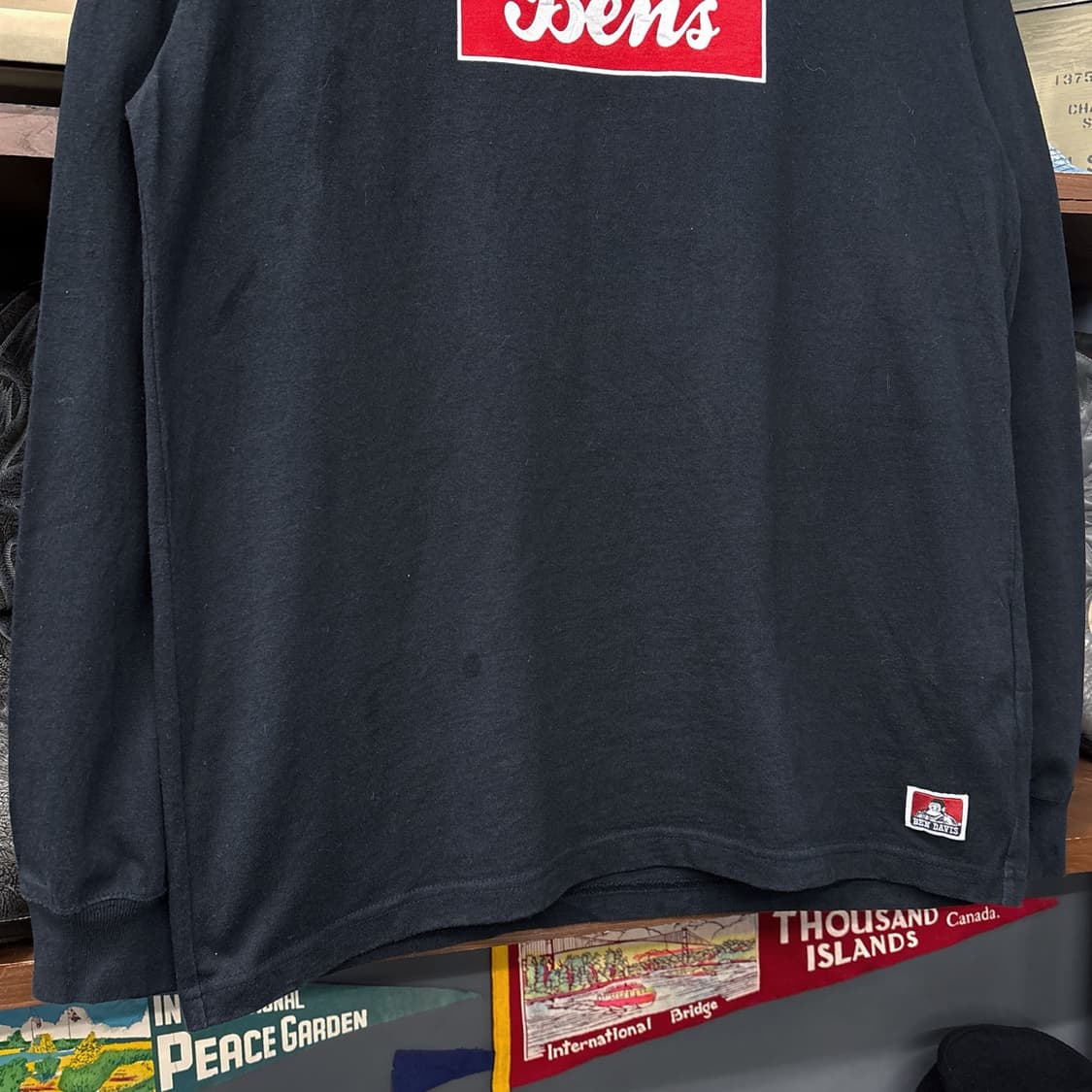 벤 데이비스 박스로고 프린팅 롱슬리브 보더 티셔츠 N895 상품이미지4