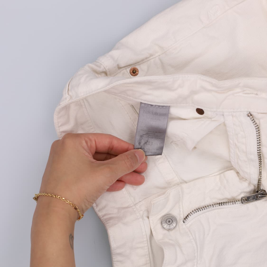 실측확인 쟈딕앤볼테르 여성 화이트진 0430H 상품이미지5