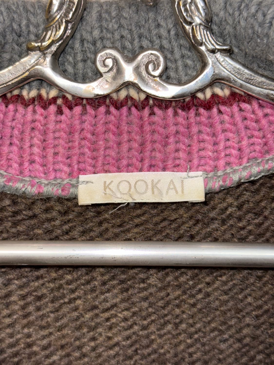 Kookaï stripe wool cardigan muffler set 상품이미지6