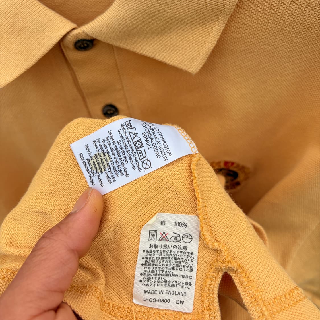 일본판)버버리 스몰 기사단 로고 개나리 PK카라 반팔 티셔츠(M) 상품이미지6