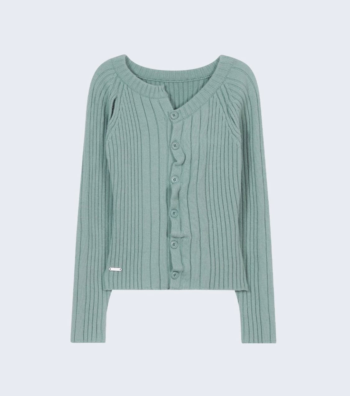 타입서비스 애시미트리 슬릿 니트 가디건 민트 상품이미지1