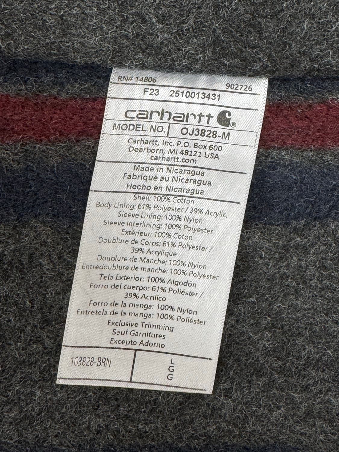 칼하트 디트로이드 자켓 브라운 L 상품이미지5