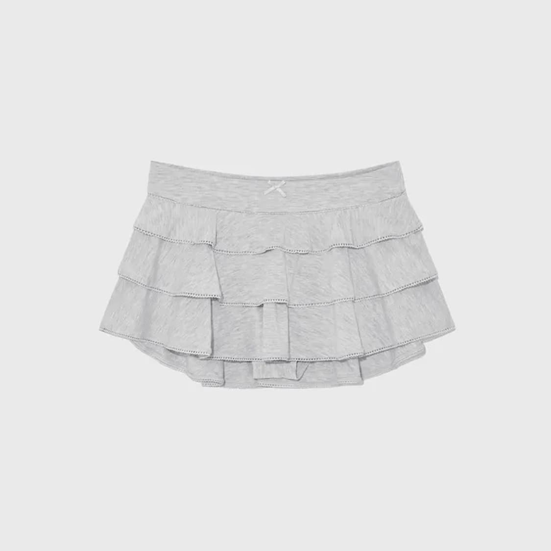 글로니 PICOT FRILL MINI SKIRT 화이트멜란지 S 상품이미지1