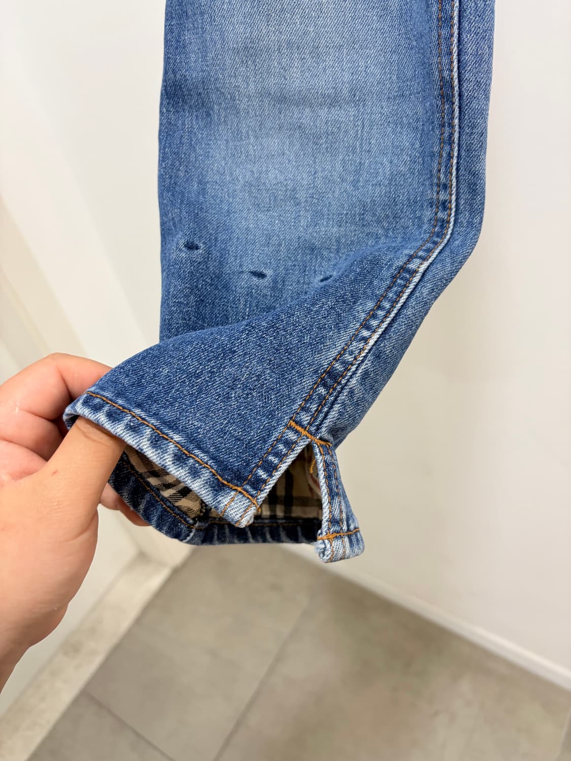 버버리 노바체크 데님 카프리 팬츠 상품이미지10