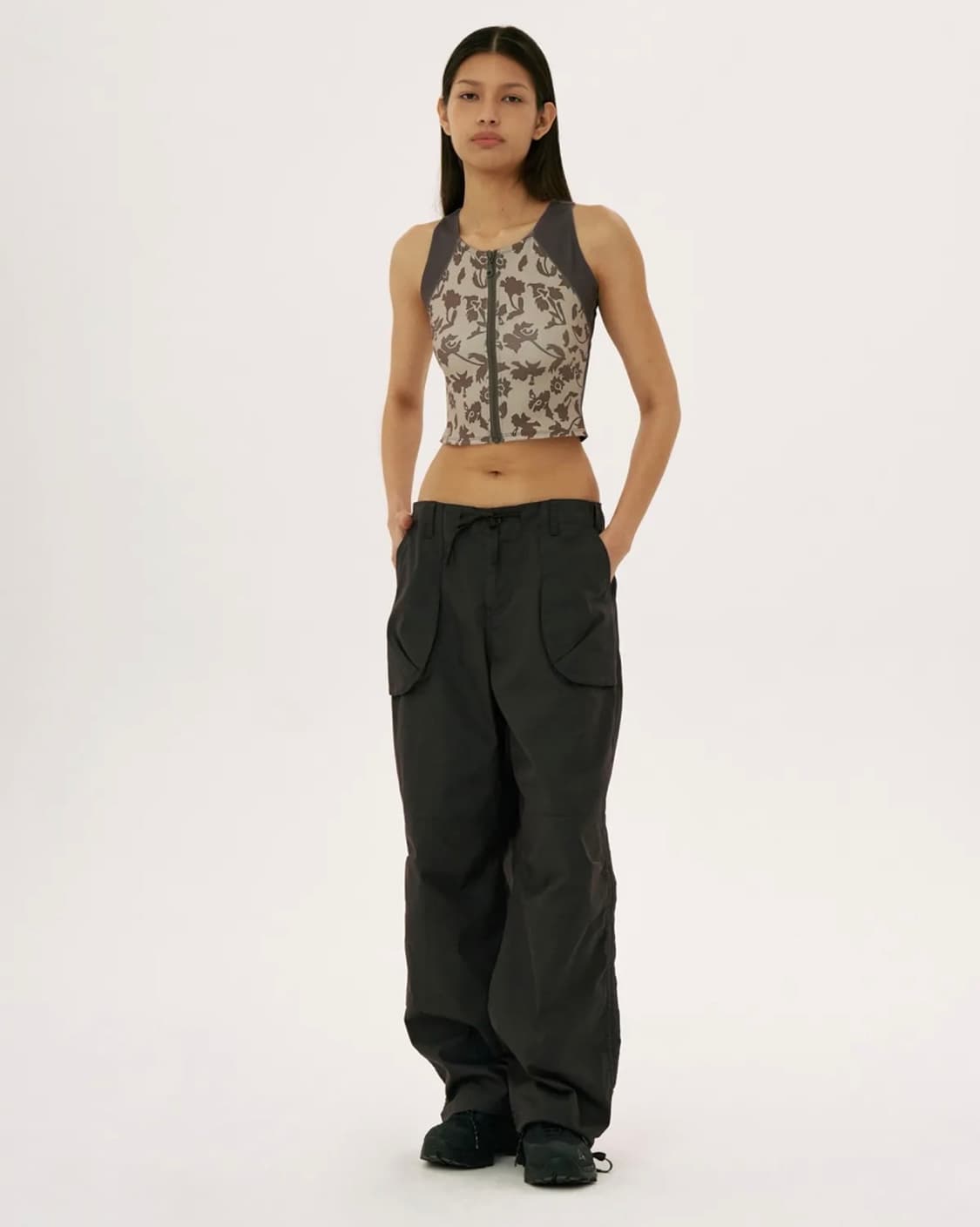 웰빙익스프레스 Wide String Pants Charcoal M 상품이미지1