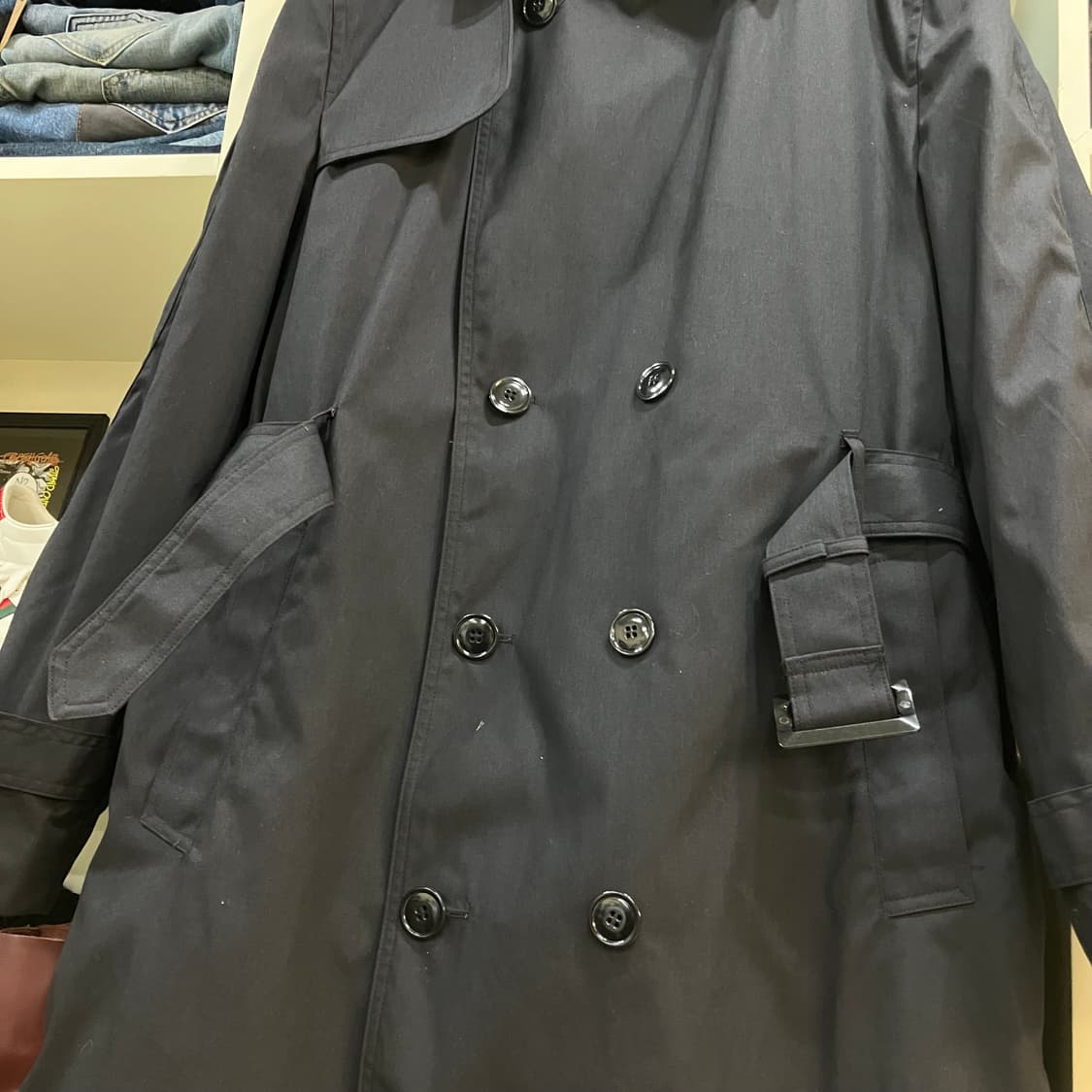 네이비 트렌치 군용코트 42L 상품이미지4