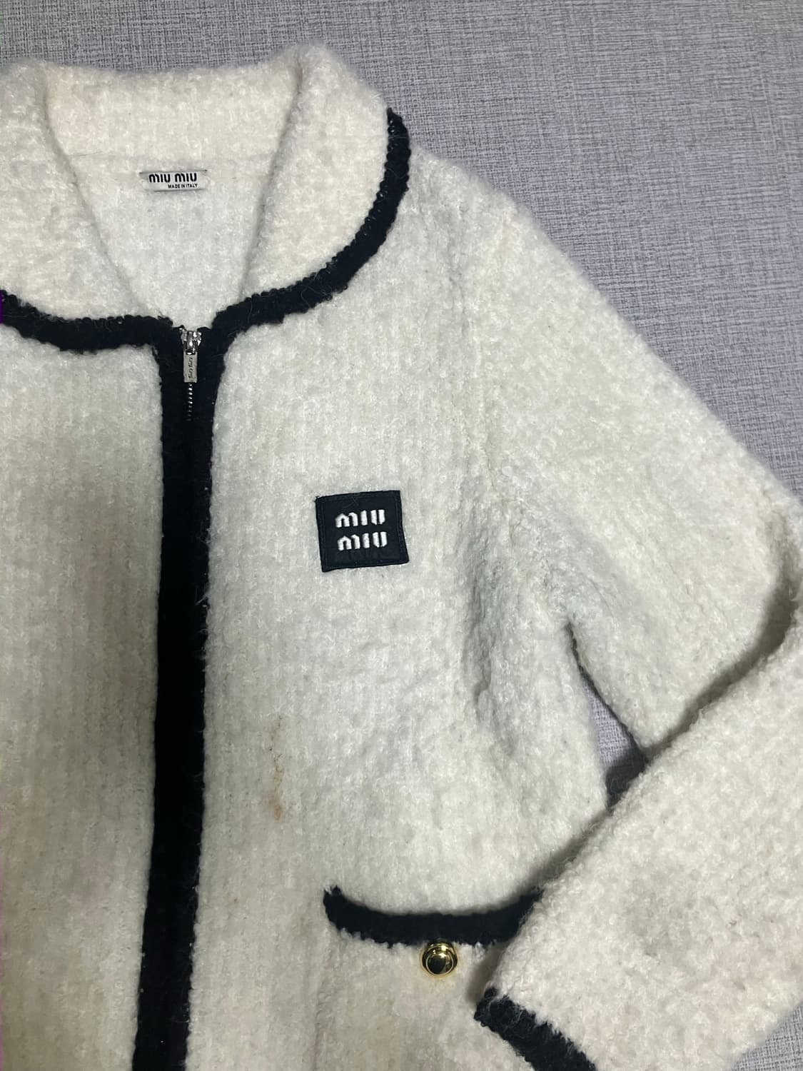 Miumiu 미우미우 시어링 라운딩 양털자켓 상품이미지2