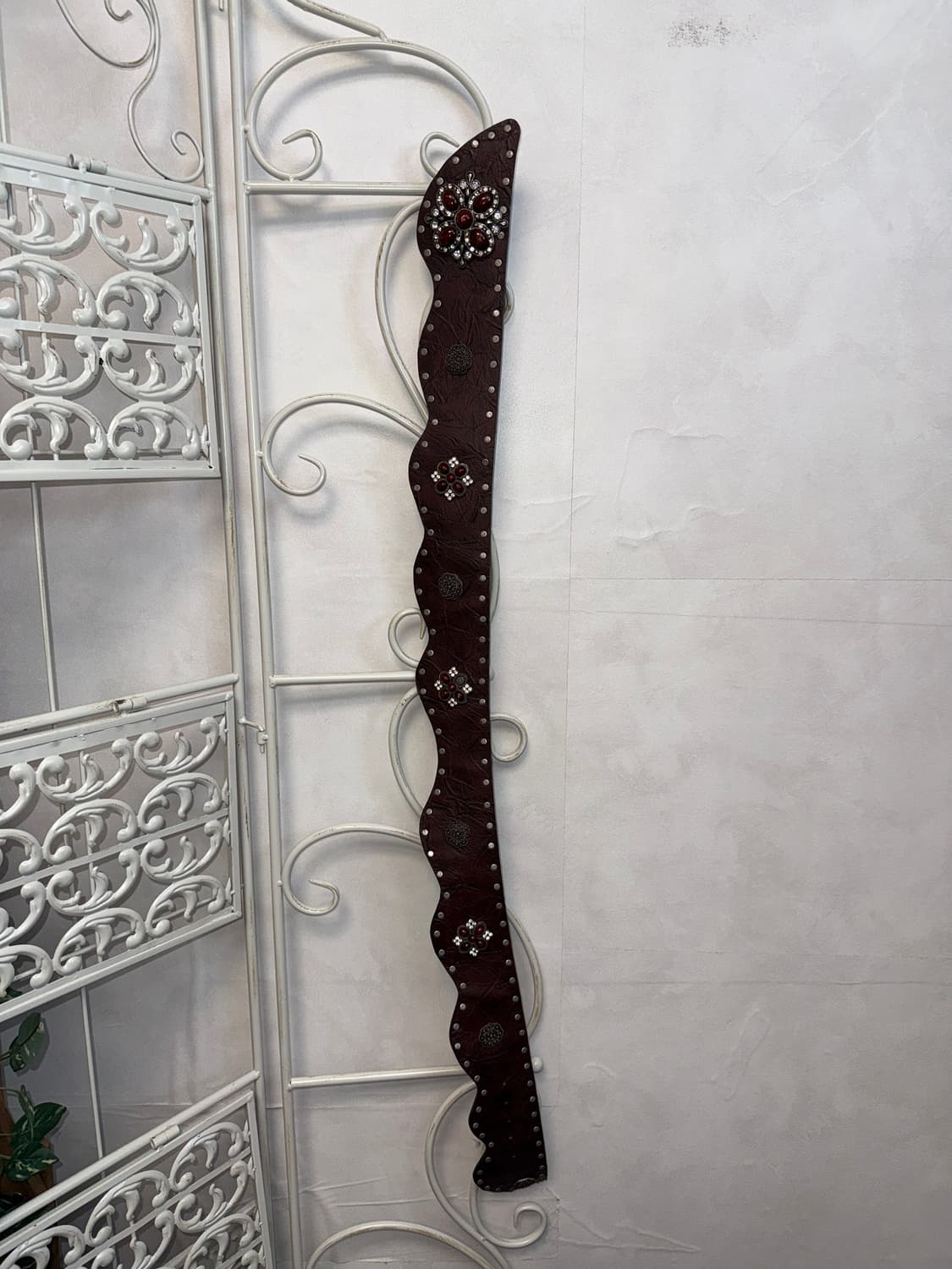 Dark brown bohemian flower gemstone belt 상품이미지4