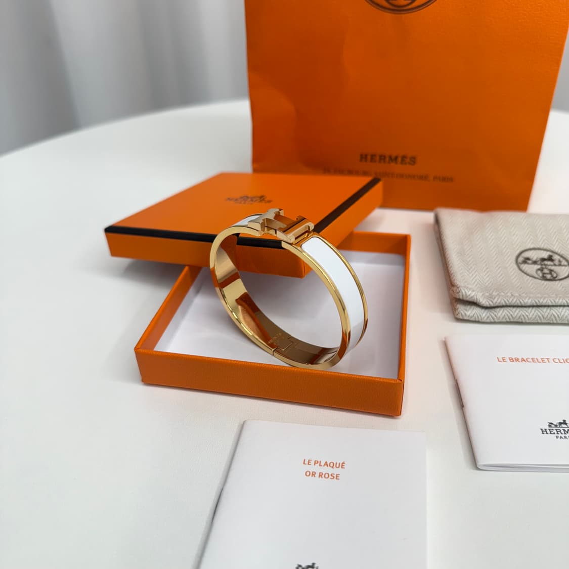 [GM] 에르메스 클릭아슈 화이트 로즈골드 상품이미지4