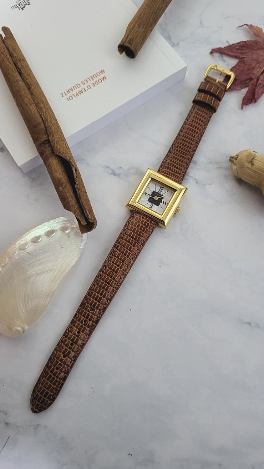 [특가상품]정품 쇼메 아르데코 스퀘어 쿼츠 시계 [정품 가죽줄,버클 3개 상품이미지4