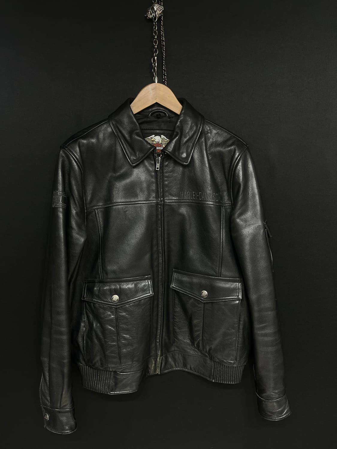 할리데이비슨 가죽 봄버 자켓 상품이미지5