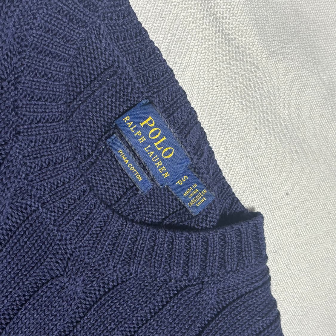 S 폴로 랄프 로렌 여성용 네이비 반팔 니트 상품이미지4