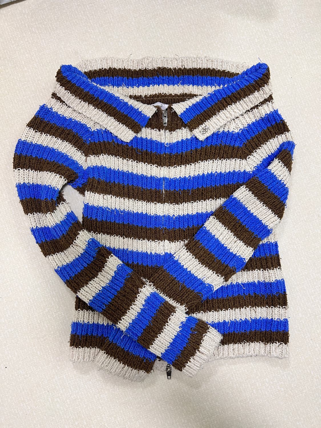 kijun 기준 스트라이프 브라운 가디건 상품이미지1