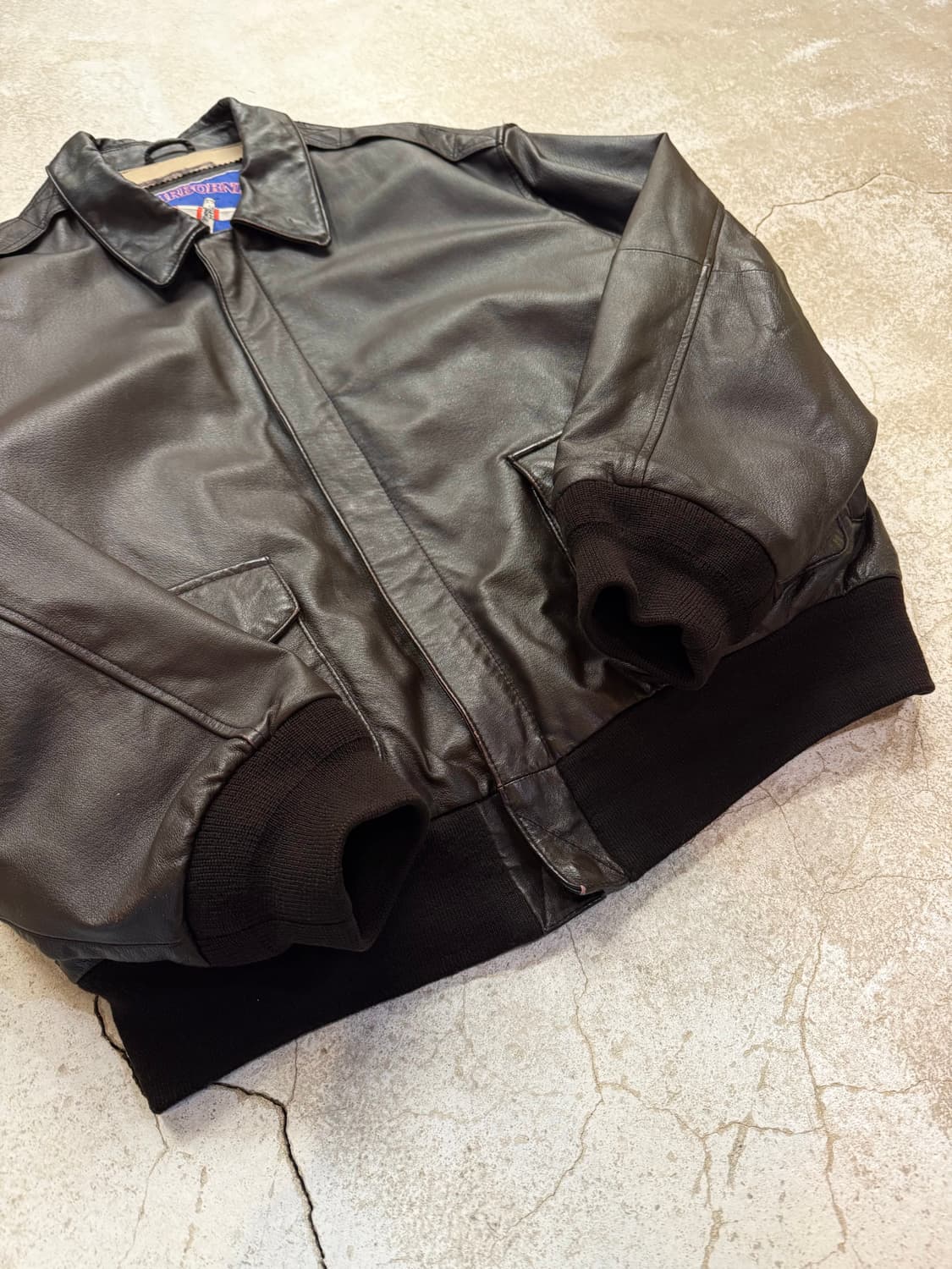 90s 에어본 A2 레더 플라이트 자켓 상품이미지4