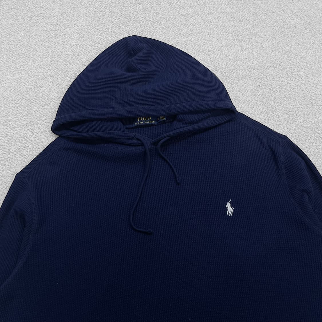 폴로 랄프로렌 포니 로고 와플 후드티 네이비 상품이미지2