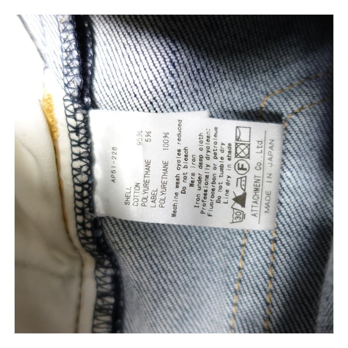 [3]ATTACHMENT 어태치먼트 셀비지 슈퍼 스트레치 원워시 데님 상품이미지10