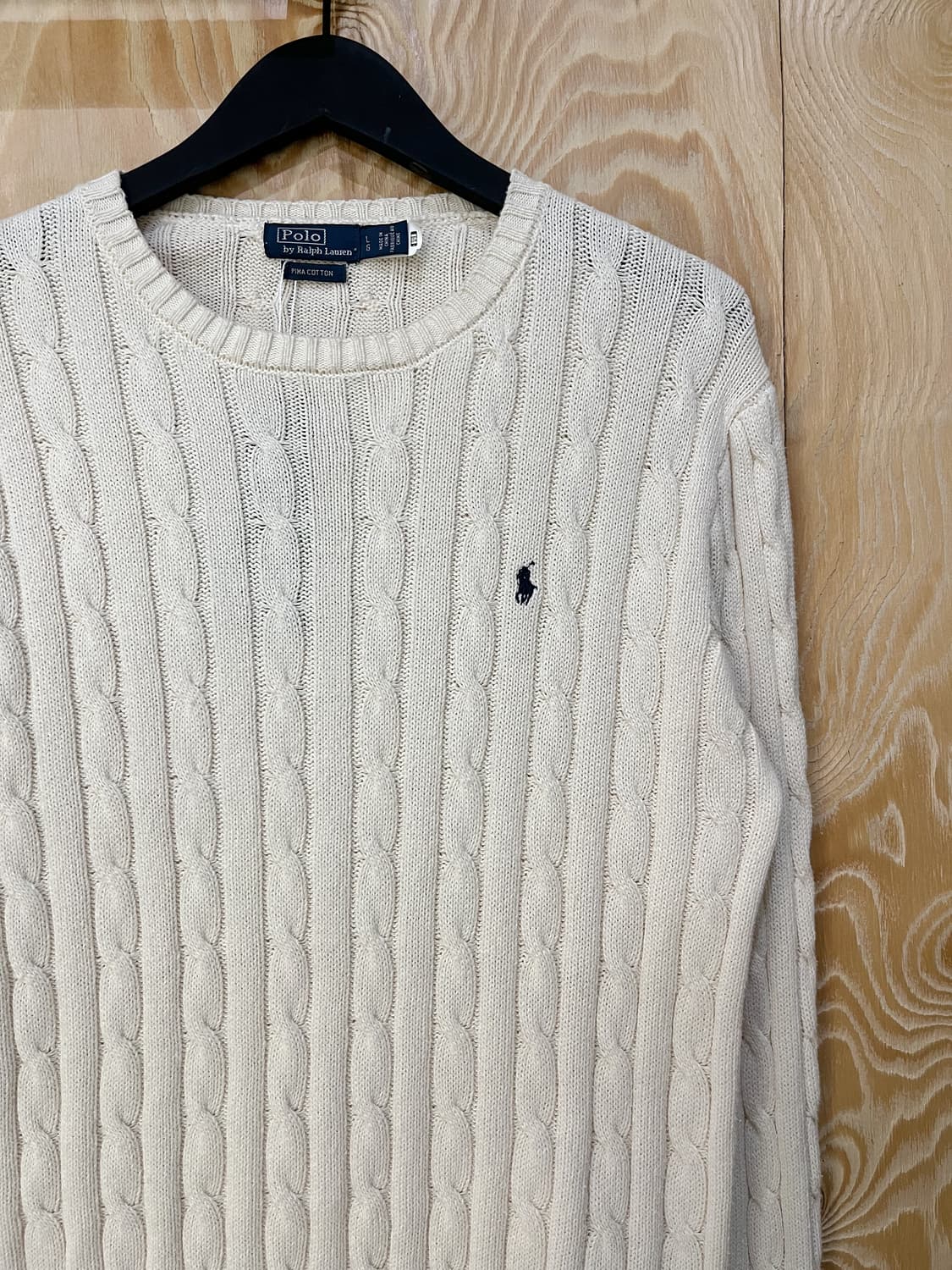 폴로 랄프 로렌 QR 라벨 케이블 니트 상품이미지3