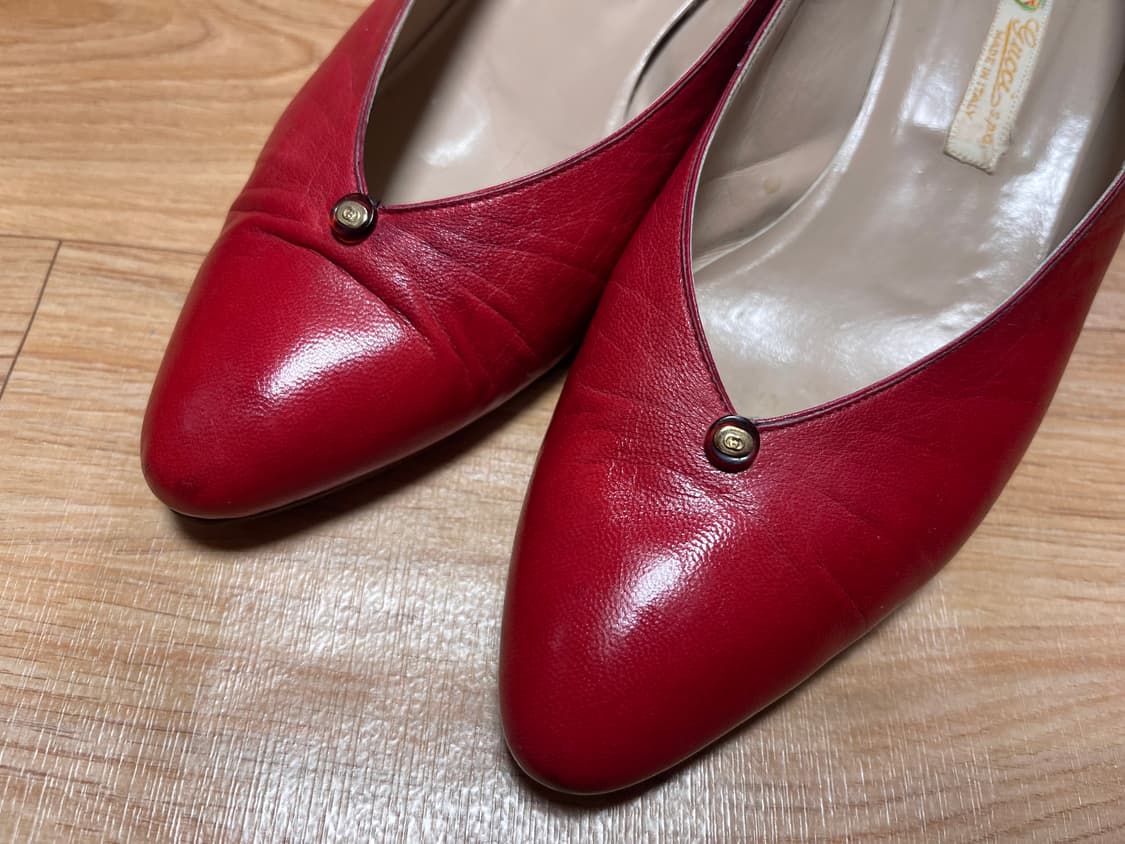 구찌 빈티지 레트로 80s 레드 키튼힐 38 상품이미지3