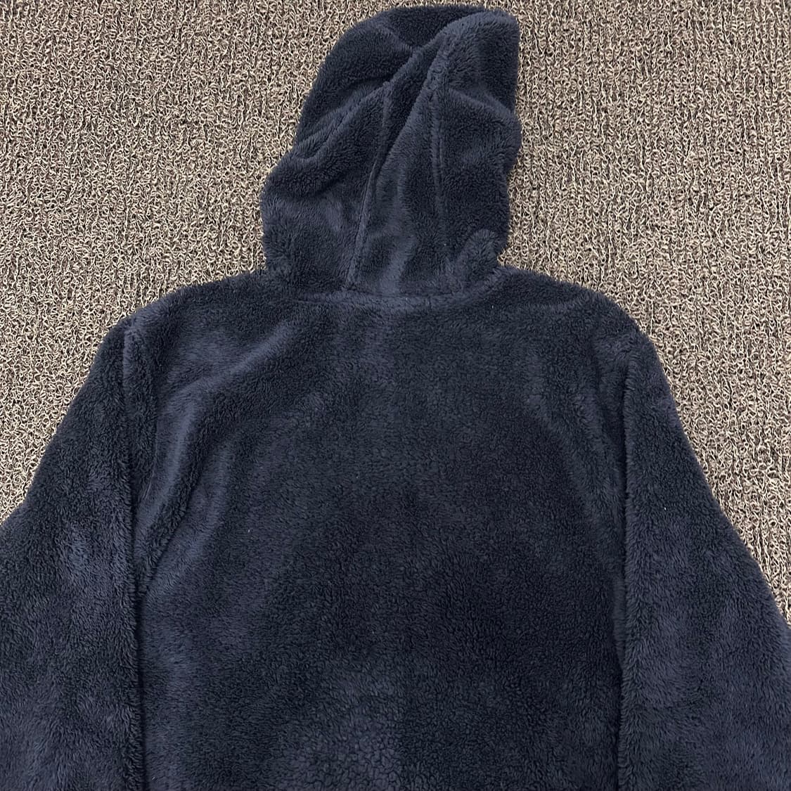 GUESS 게스 뽀글이 털 후리스 후드 자켓 네이비 L 상품이미지6