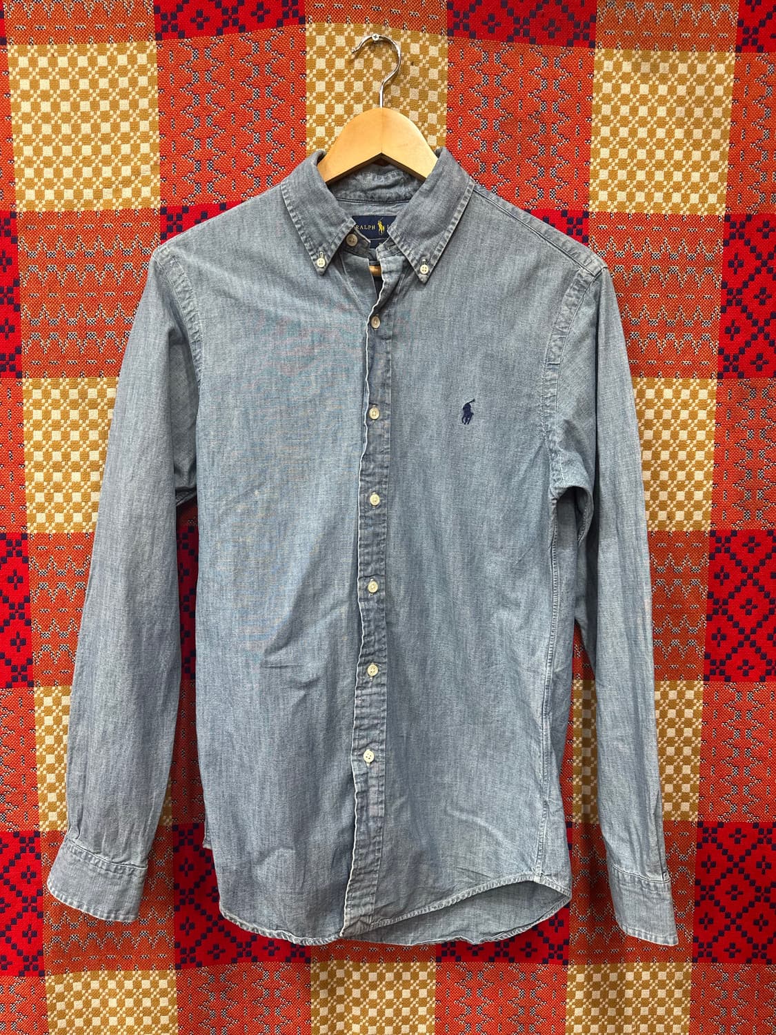 폴로 샴브레이셔츠. 슬림핏 s 상품이미지1