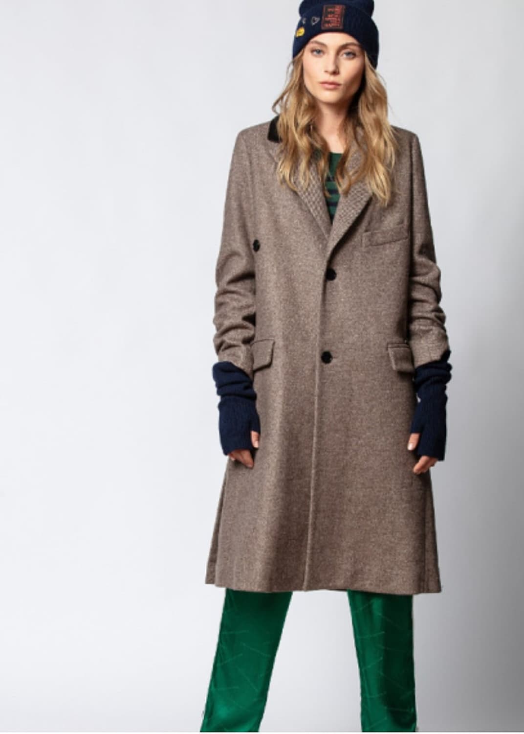 여) 쟈딕앤볼테르 벨벳카라 오버 울코트  상품이미지9