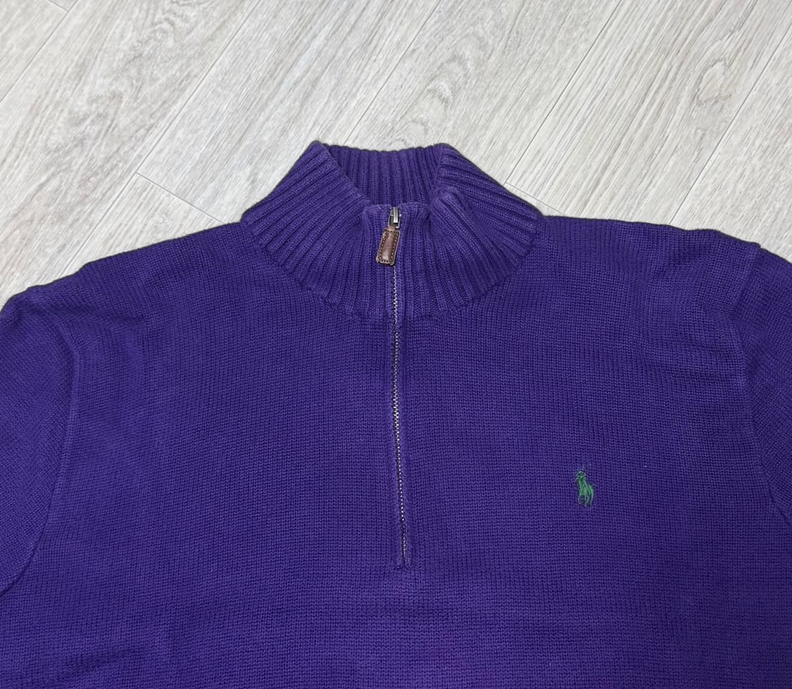 폴로 랄프로렌 퍼플 하프집업 코튼니트 XL 상품이미지3