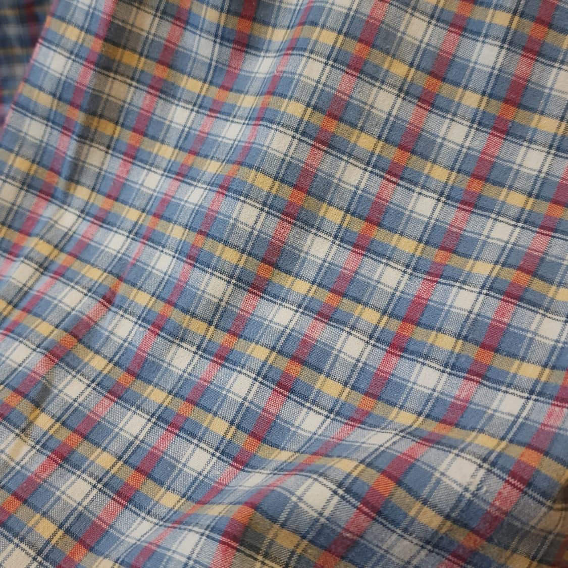 60s 프랑스 워크셔츠 가드너 체크 빈티지 셔츠 롱 튜닉 셔츠 프렌치s 상품이미지7