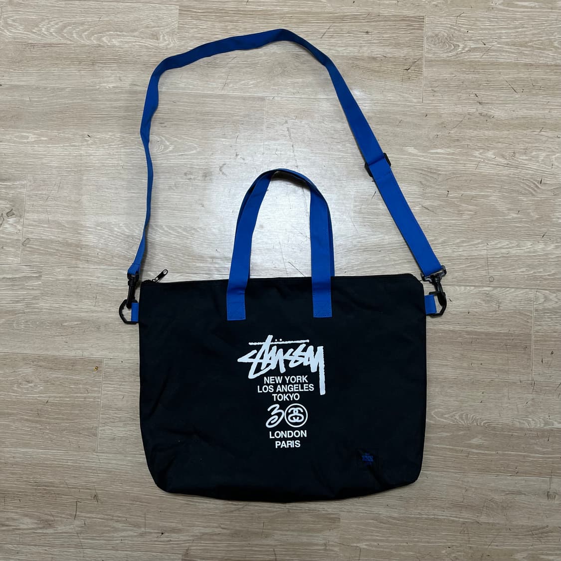 스투시 일본 무크지 잡지 부록 토트백 크로스백 [블랙/블루] 상품이미지1