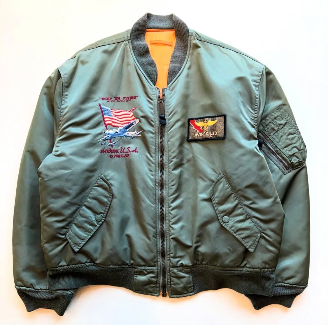 90's AVIREX 리버시블 MA-1 플라이트 자켓 상품이미지1