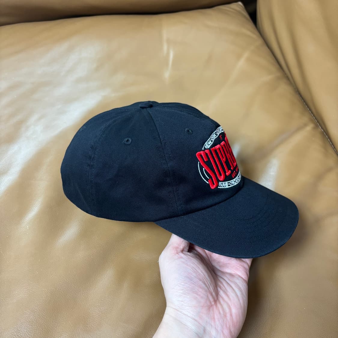 슈프림 6패널 볼캡 모자 웜업 워시드 블랙 상품이미지4