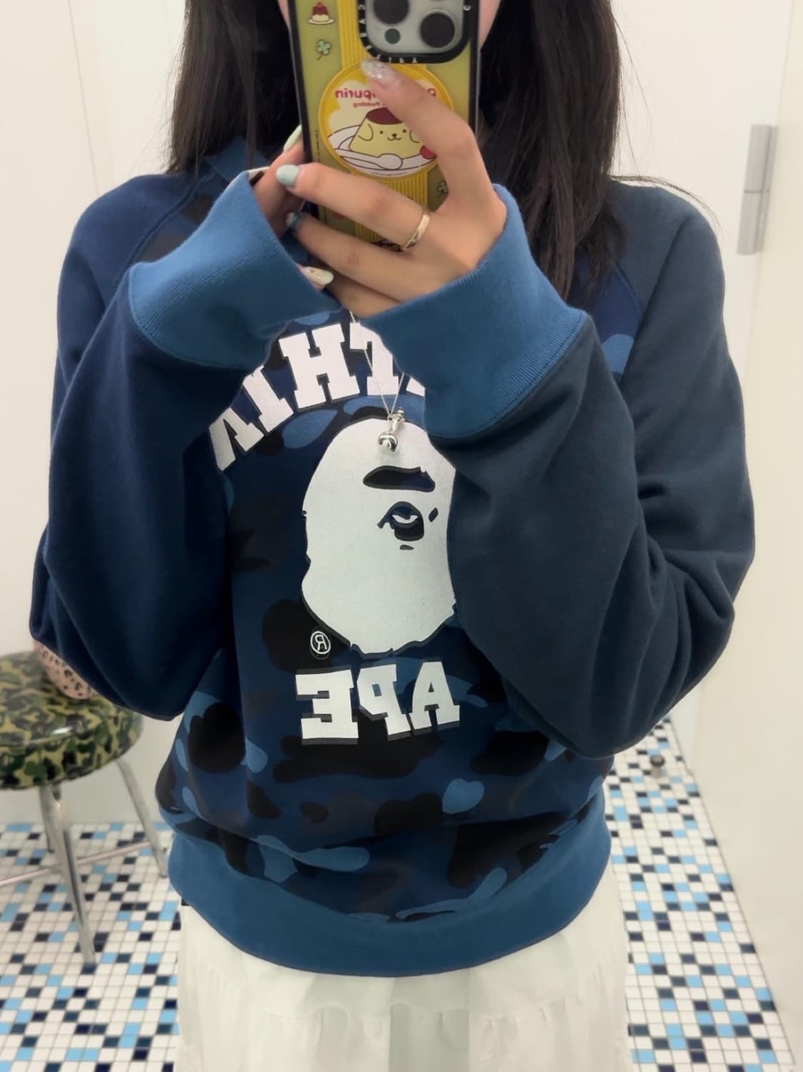 베이프 카모 크루넥 블루 상품이미지1