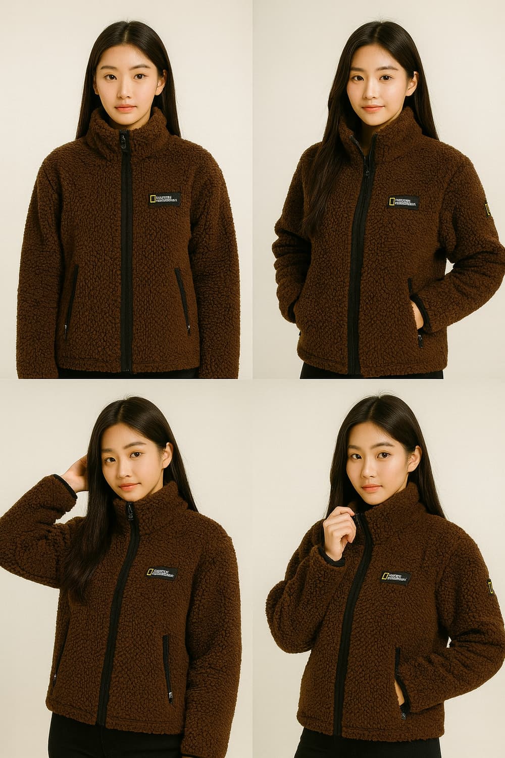 내셔널지오그래픽 브라운 후리스 여성 L 62 55 상품이미지1