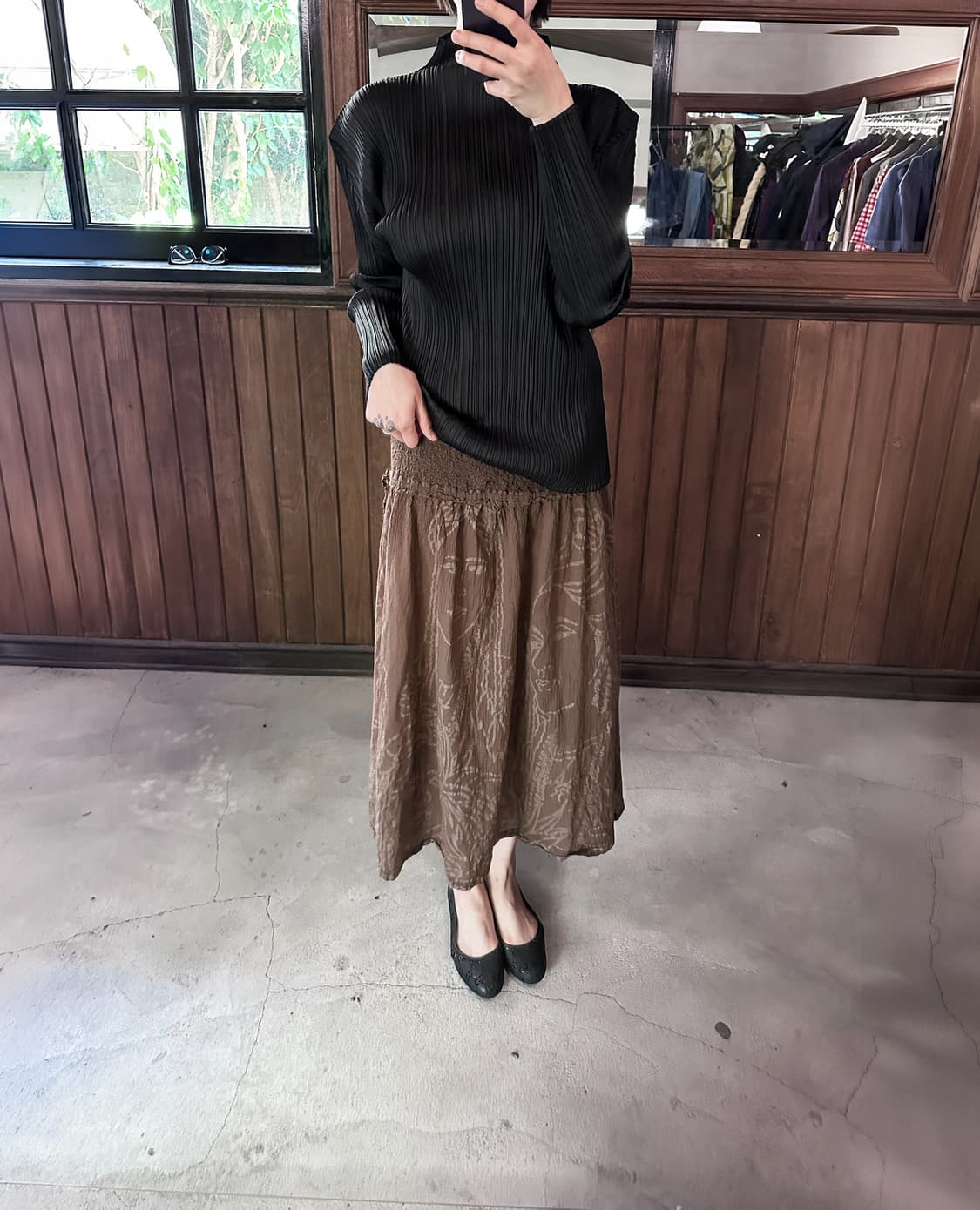 ME ISSEY MIYAKE face smoked skirt 상품이미지1
