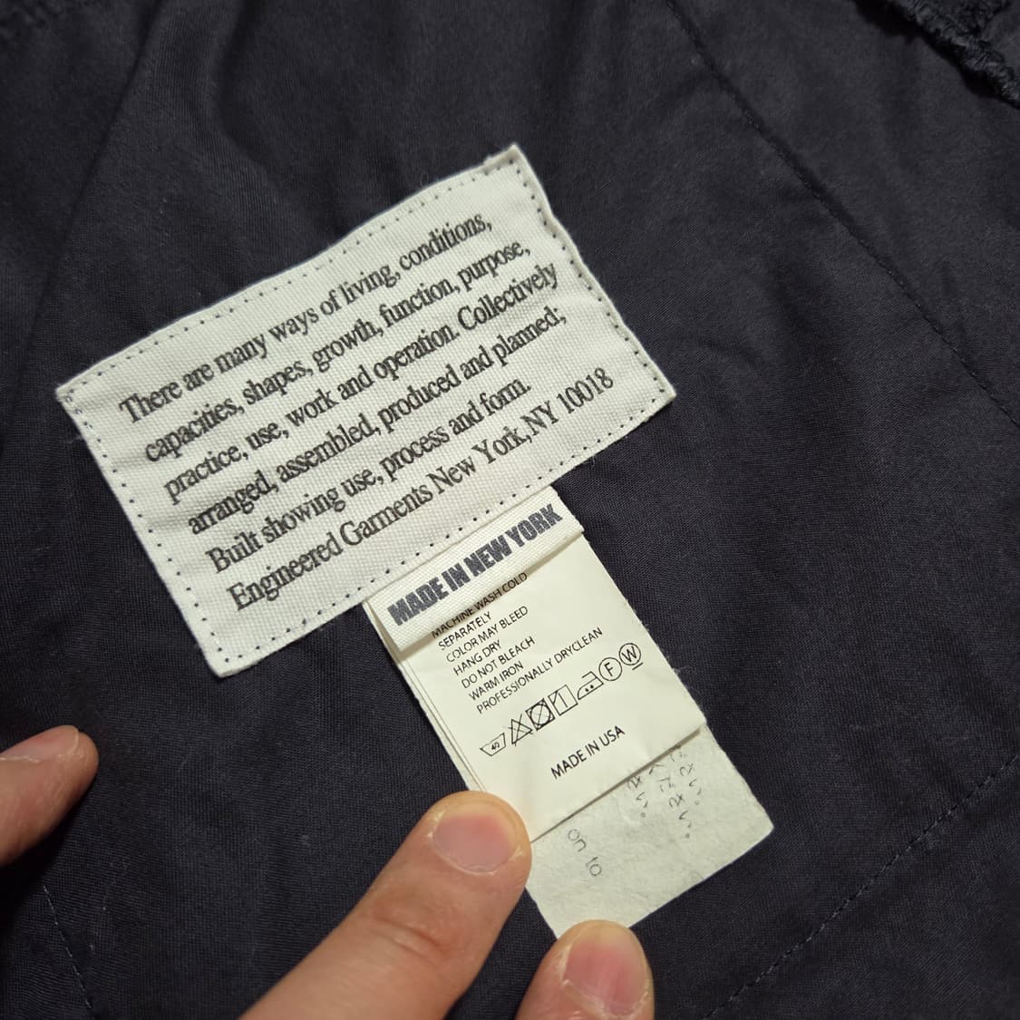 엔지니어드 가먼츠 BDU자켓 네이비 M사이즈 하이카운트 트윌원단 상품이미지6