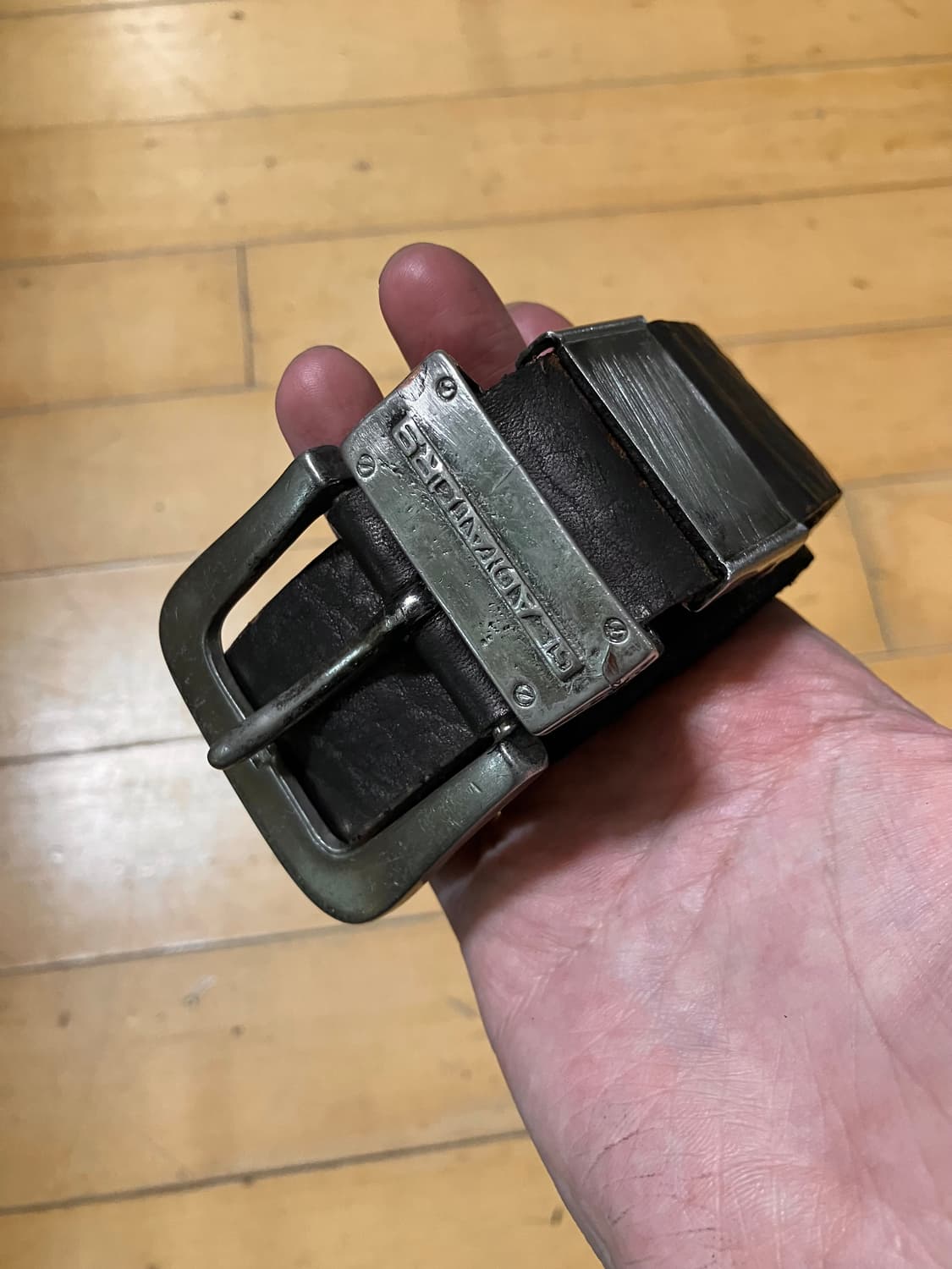 Japanese 90s 고딕 메가 스틸 러스트 버클 벨트 상품이미지4