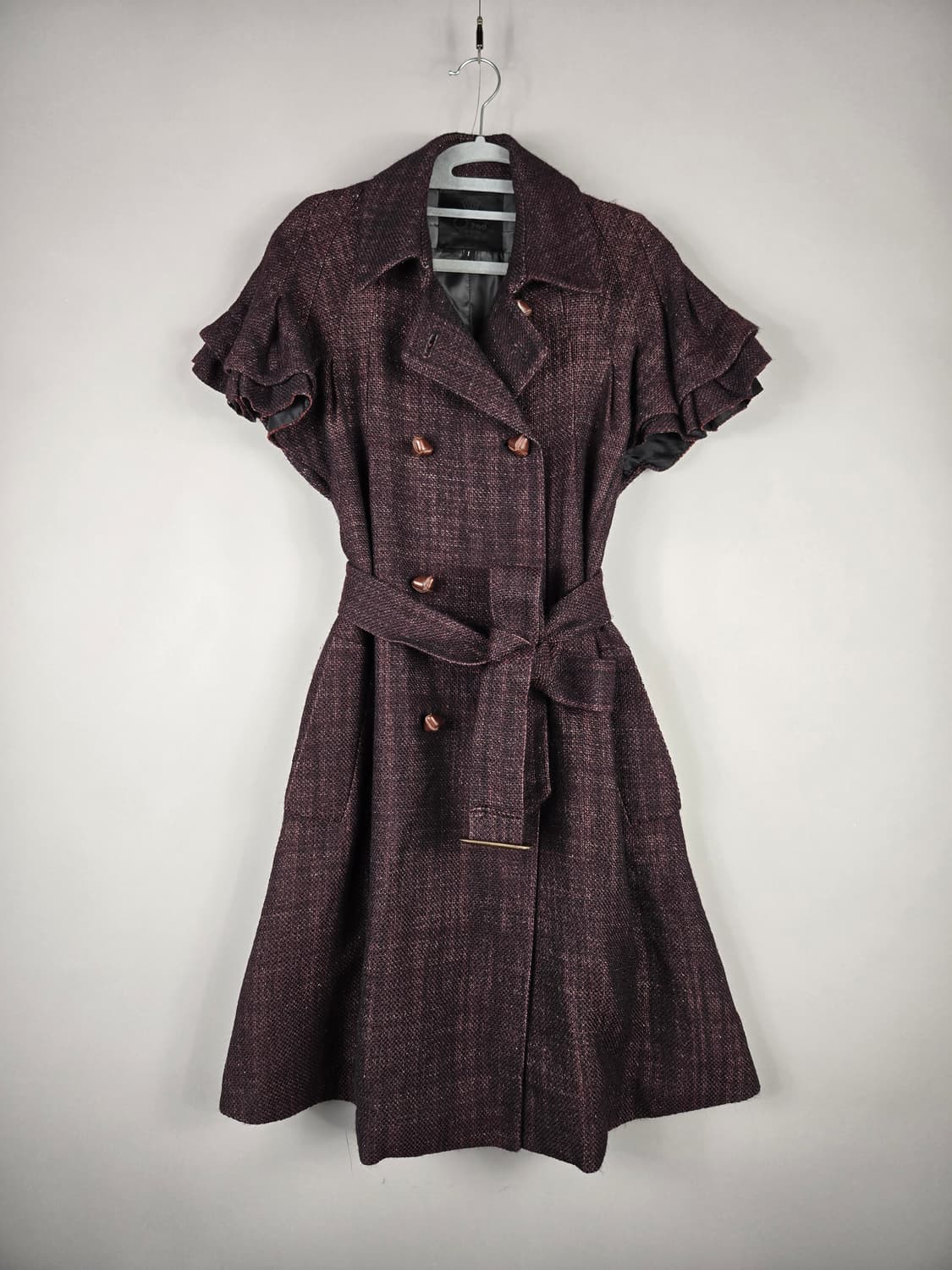 [무료배송]오즈세컨 55 여성 울 혼방 벨트 트렌치 원피스 상품이미지1