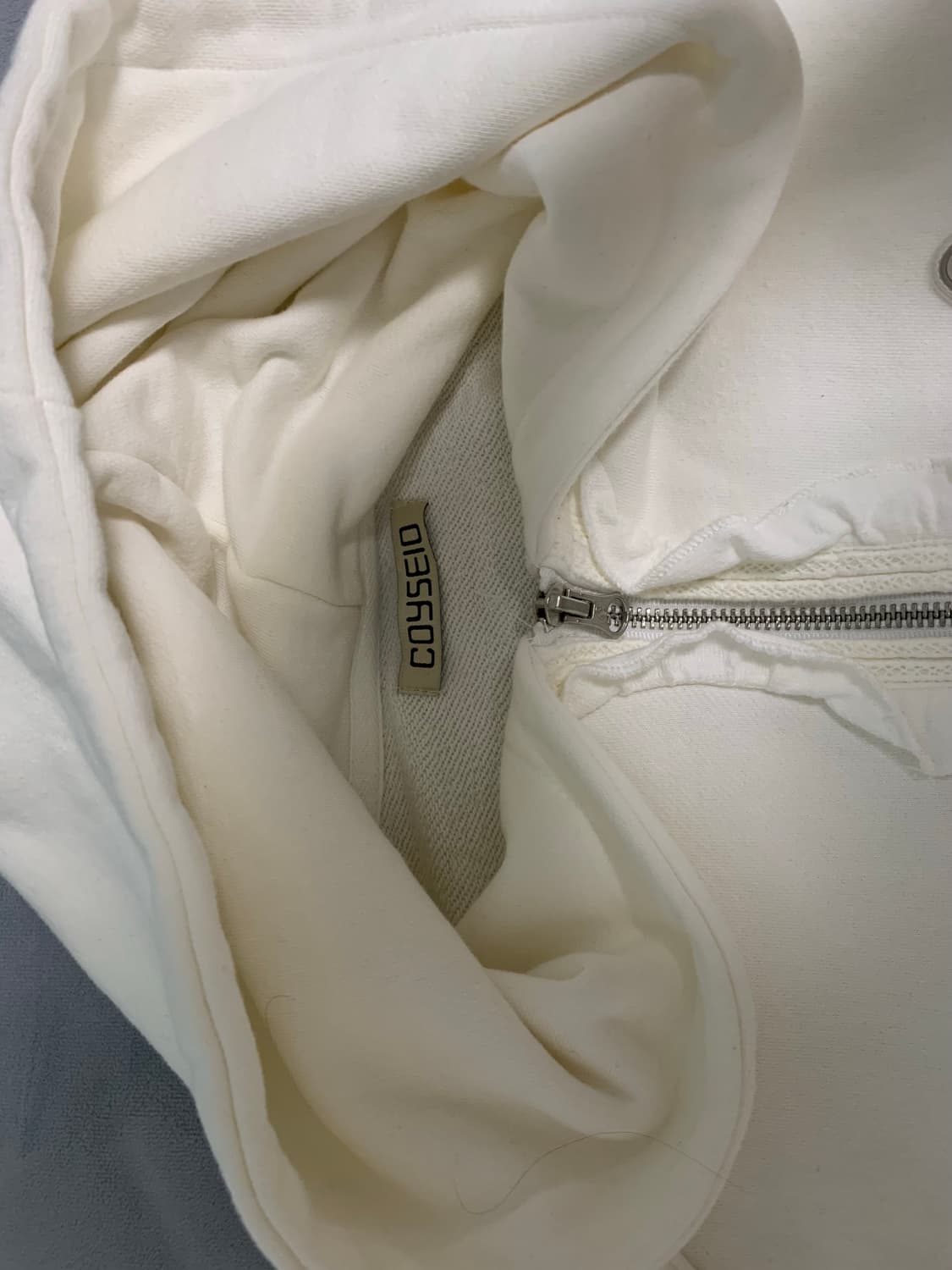 코이세이오 러플 레이스 후드집업 화이트 ruffle lace hood 상품이미지4