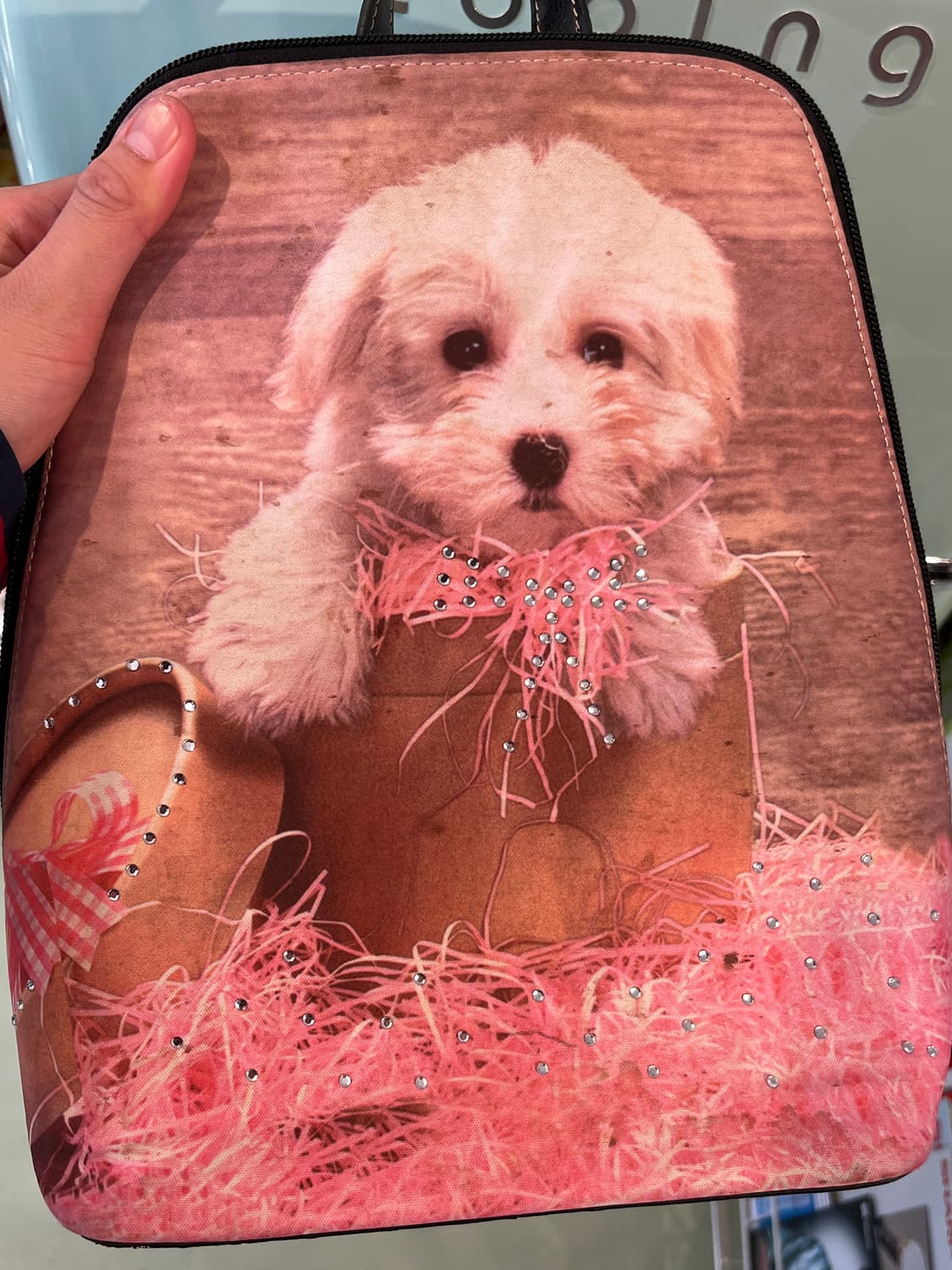 큐빅 강아지 프린팅 백팩 상품이미지10