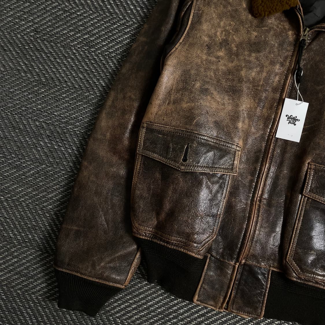 U.S 오리지날 밀리터리 G-1 플라이트 레더 자켓y 3505 상품이미지4