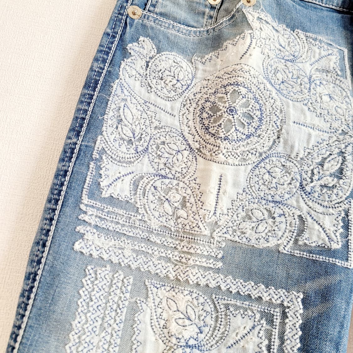 에르마노 설비노 코튼데님진 레이스 청바지 팬츠 (표기38/55) 상태최상 상품이미지3