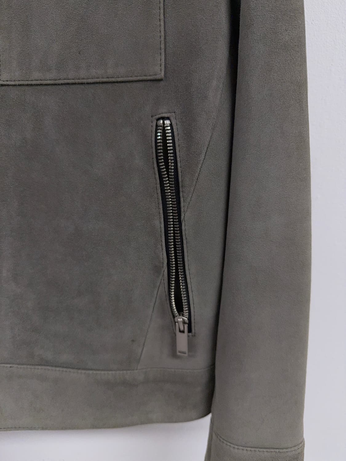 [B][95]카키 스웨이드 램스킨 자켓 상품이미지4