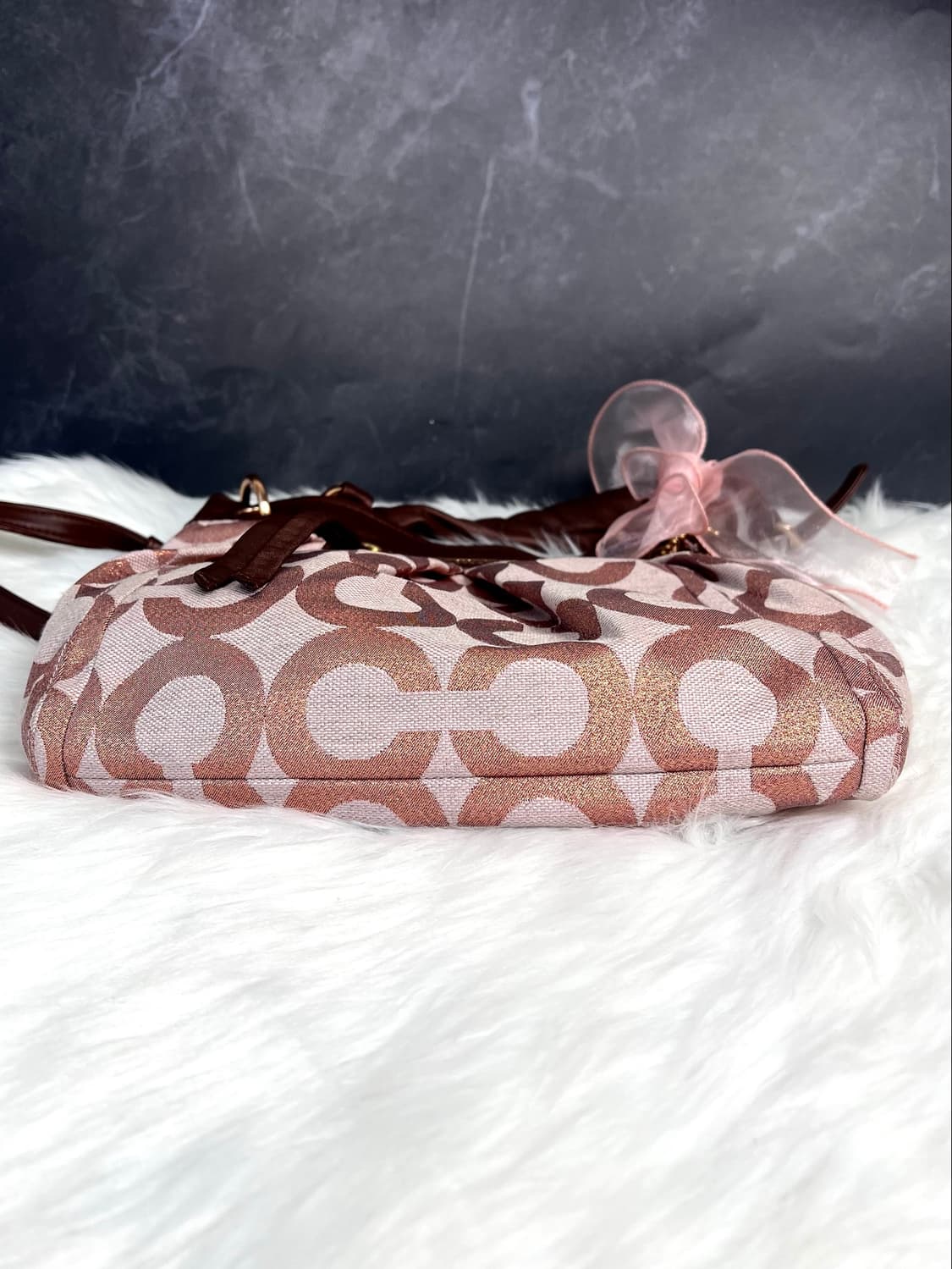 90s Coach Chocolate Rose Gold Signature 상품이미지7