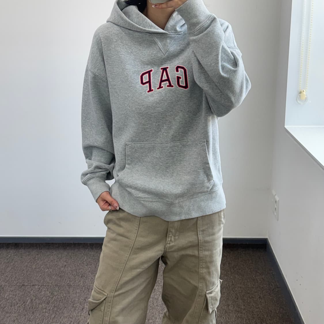 Gap 갭 로고 그레이 후드티  상품이미지1