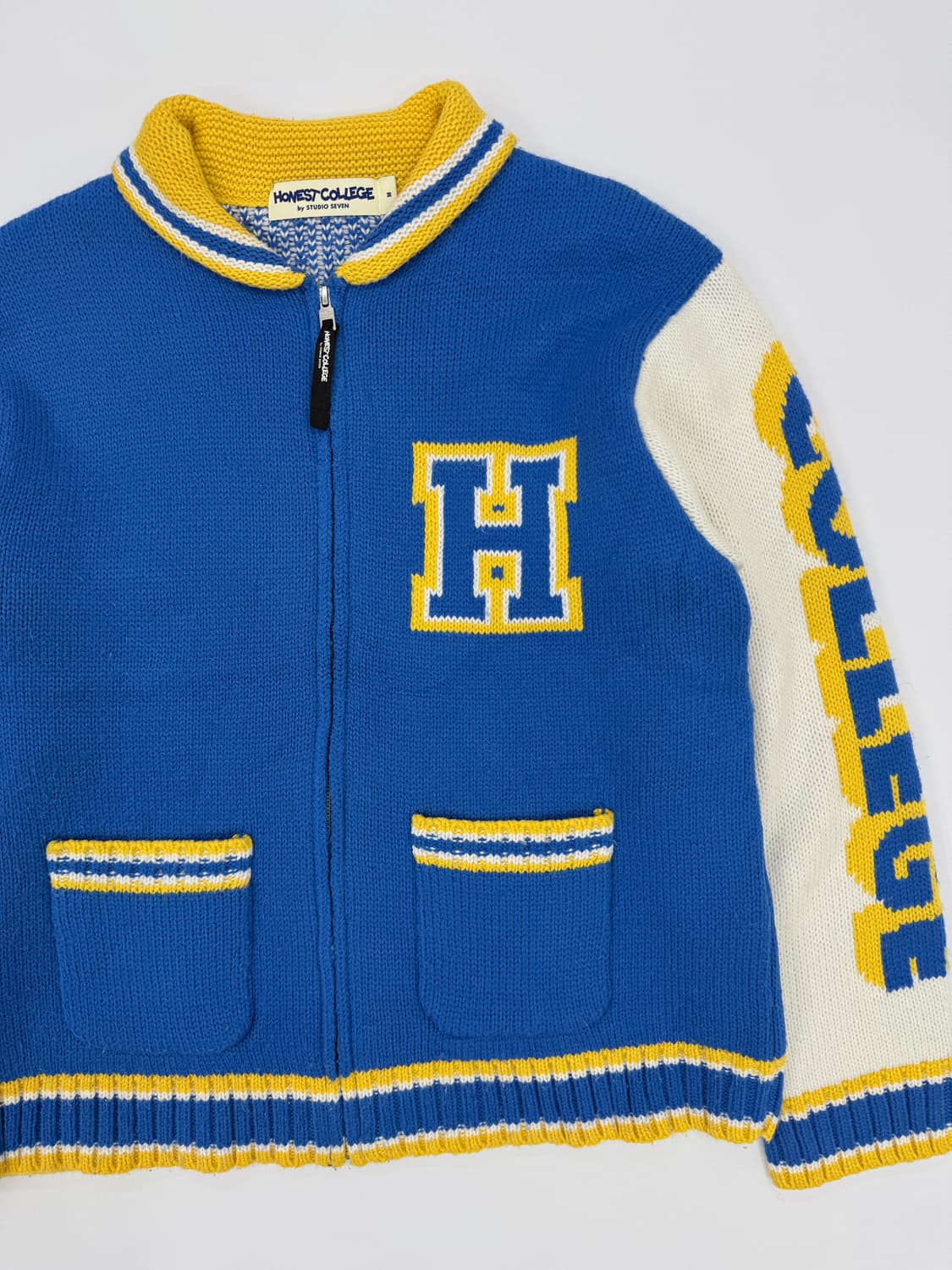 HONEST COLLEGE 울 니트 집업 자켓 상품이미지2