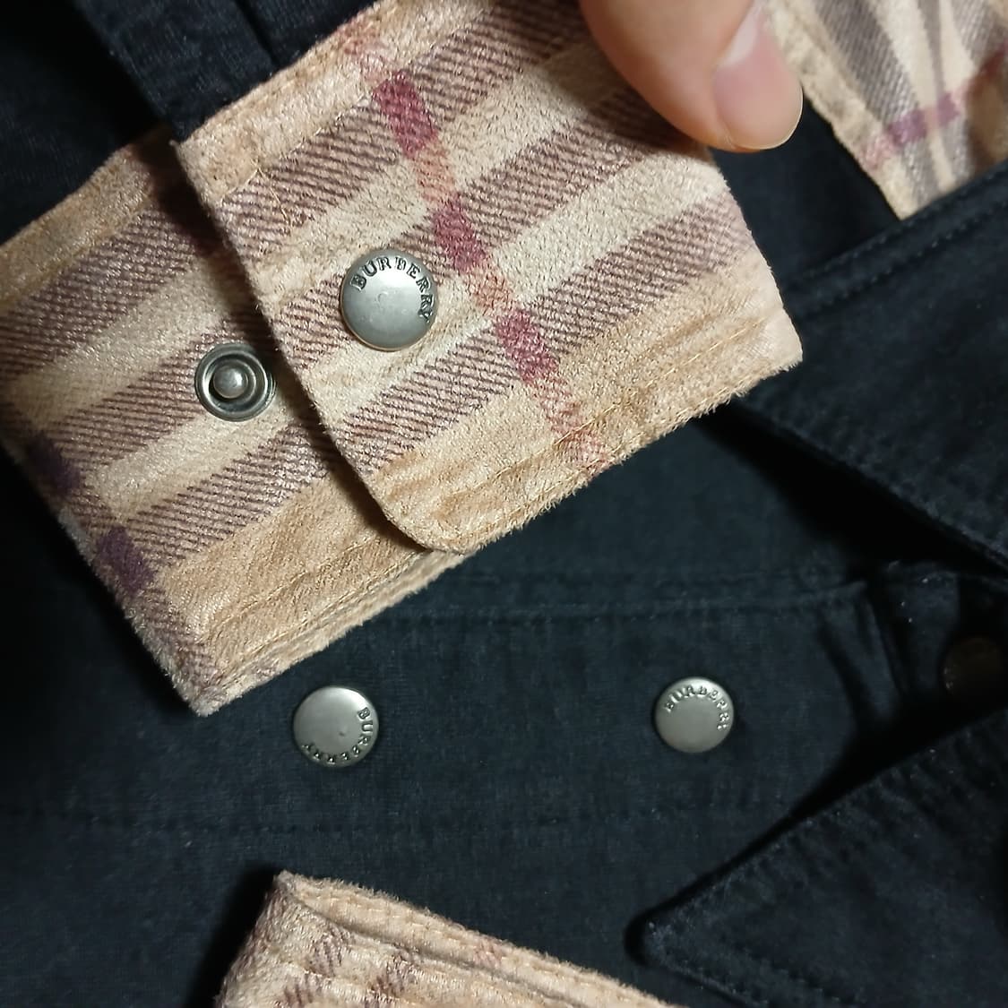 Burberry 버버리 빈티지 카라 스웨이드 포인트 체크 상품이미지3