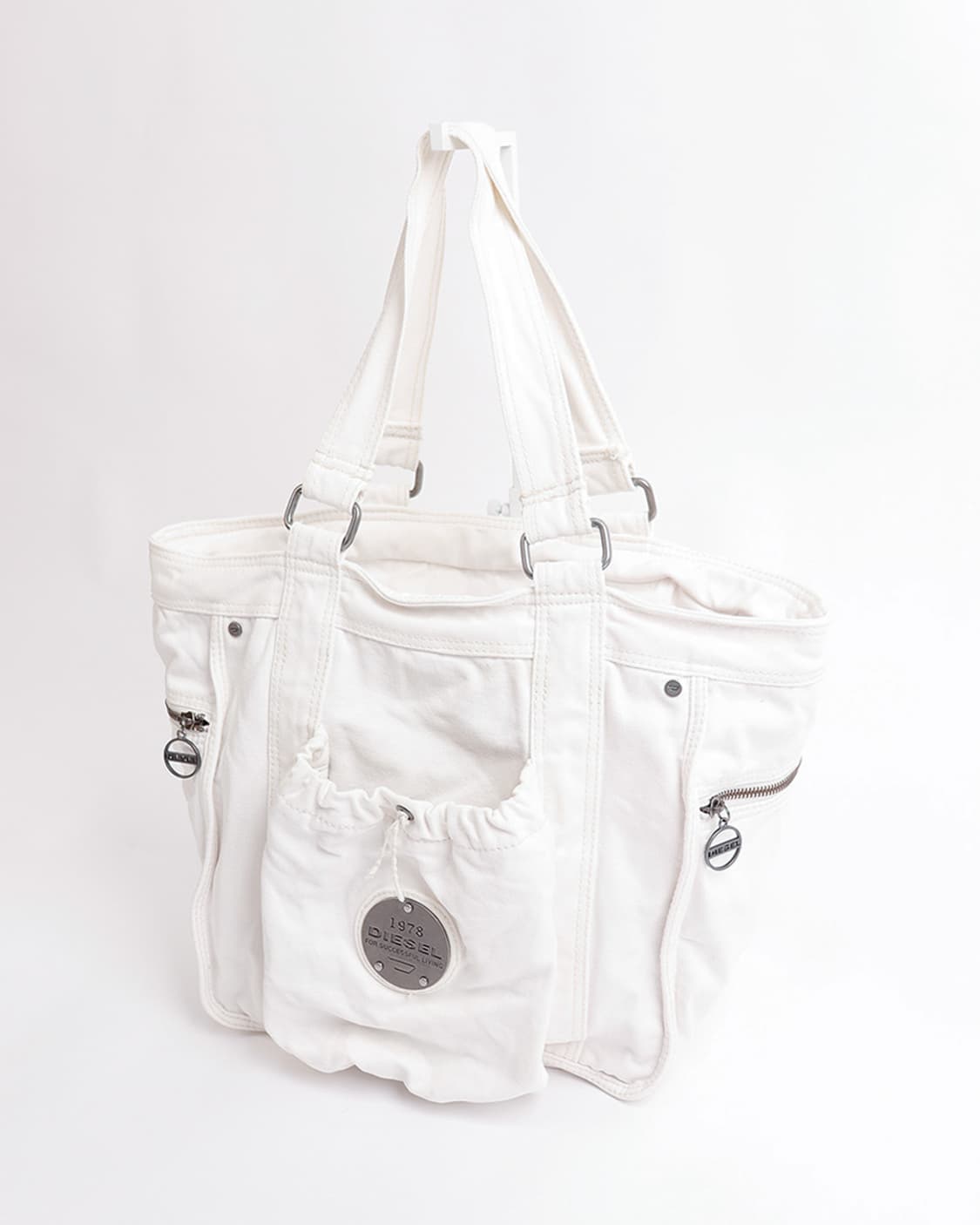 [Diesel] 화이트 멀티 포켓 캔버스 토트백 상품이미지6