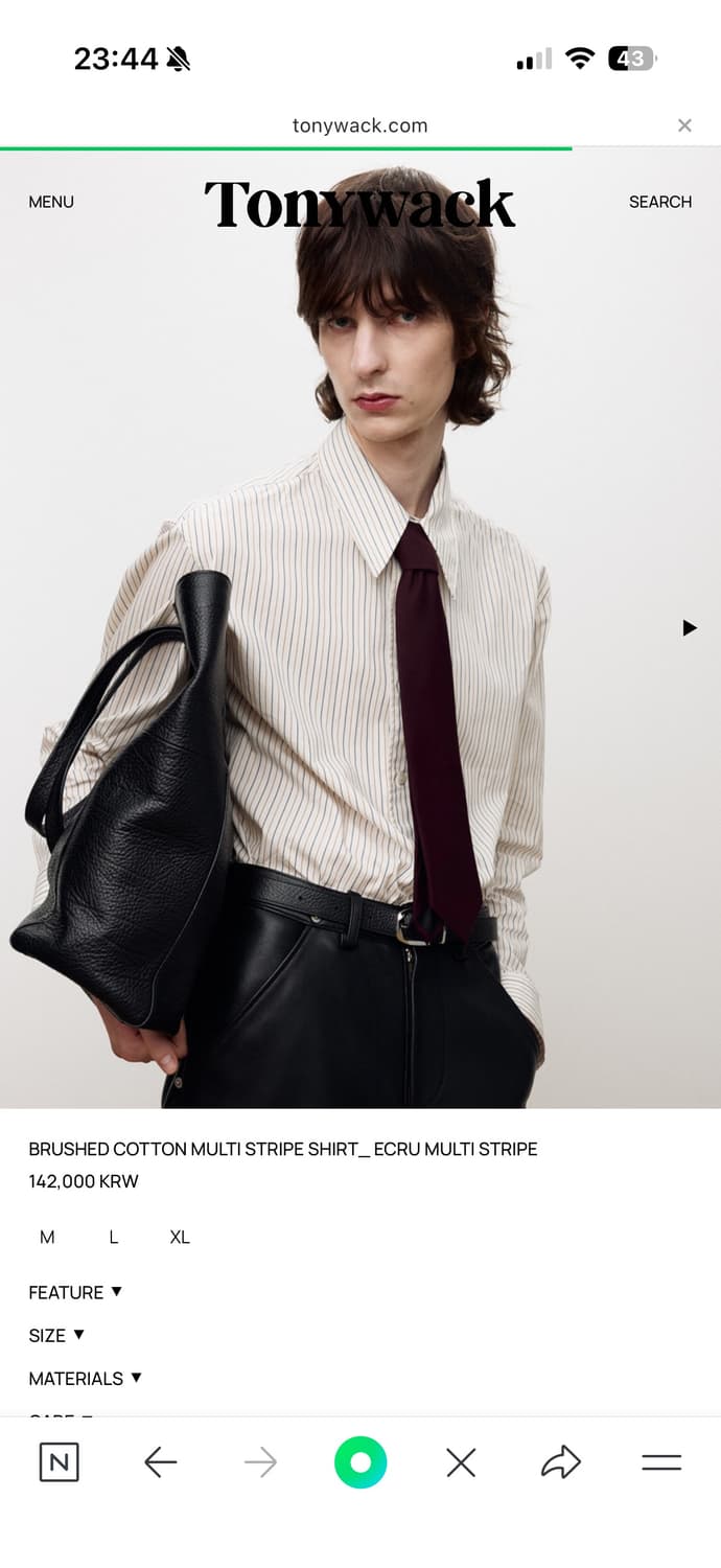 [M] 토니웩 25FW 브러쉬드 코튼 멀티 스트라이프 셔츠 상품이미지1