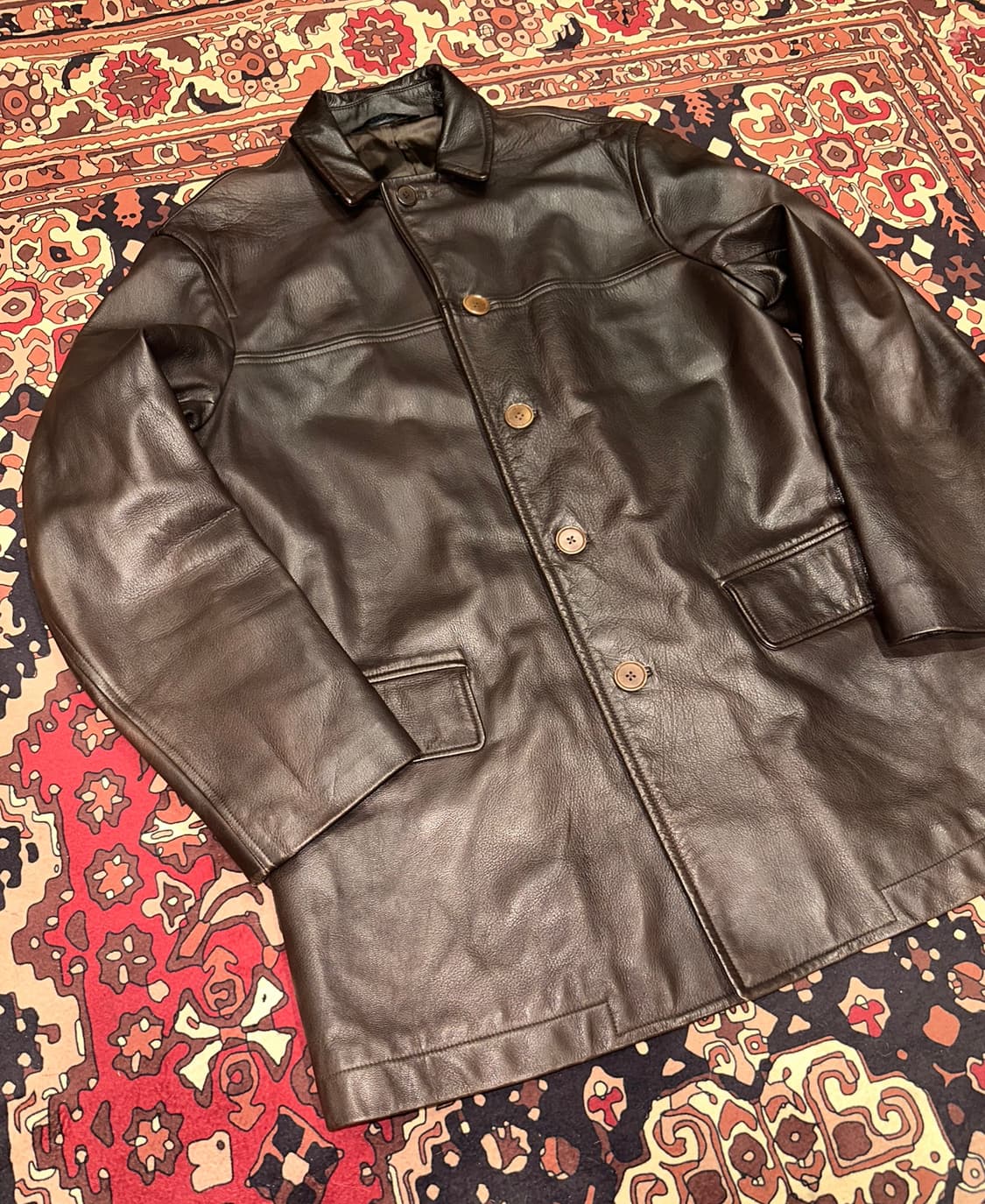 ( XL ) dkny 가죽코트 가죽카코트 레더자켓 양가죽자켓 아메카지 상품이미지2