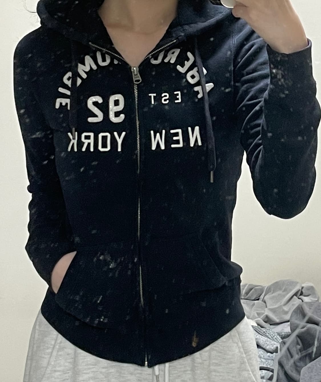 아베크롬비 후드집업 네이비 S 상품이미지2
